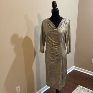 Semi formal gold evening dress
